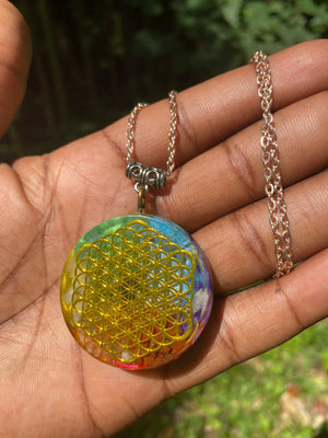 Flower Of Life Orgonite Pendent