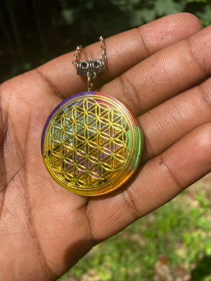 Flower of Life Orgonite Pendent