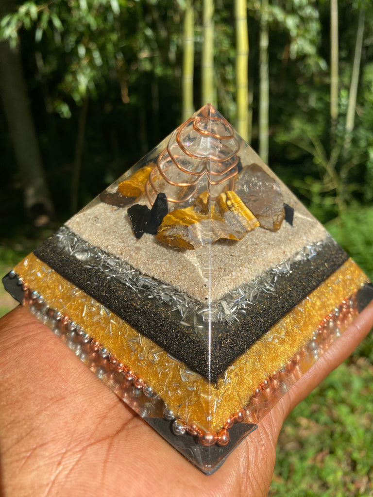 Tigers Eye Protection Orgonite Pyramid