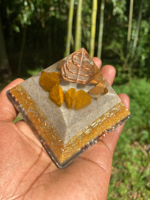 Solar Plexus Chakra Orgonite Pyramid