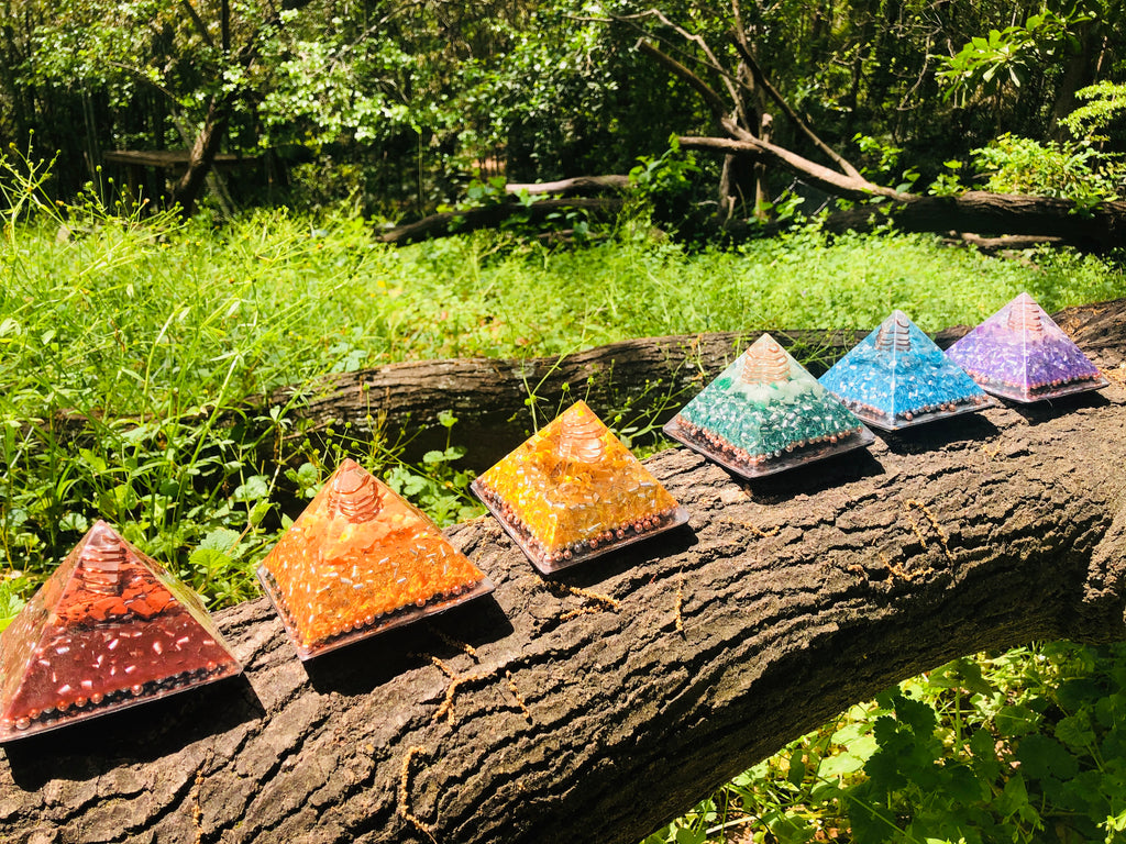 All 7 Chakra Orgonite Pyramids (Set)