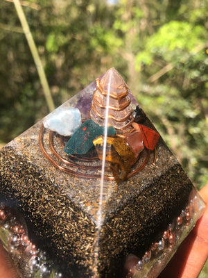 7 Chakra Harmonizing Orgonite Pyramid